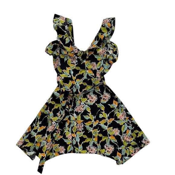 PAIGE Meera Ruffle Fit & Flare Dress Kona Floral Size Small - Picture 10 of 10